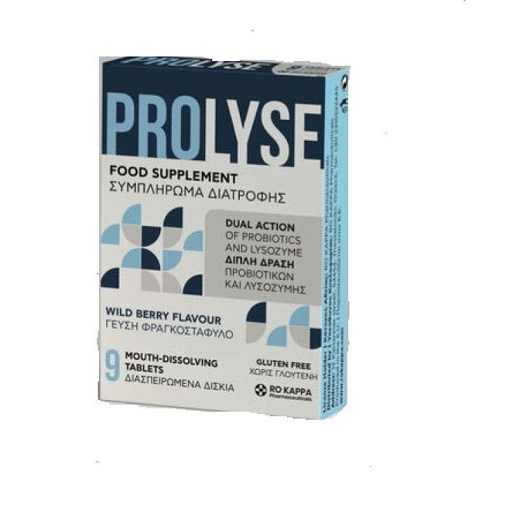ProLyse Ενισχυμένη Φόρμουλα Προβιοτικών Λακτοβακιλλων και Λυσοζύμης για το Ανοσοποιητικό 9tabs Διασπειρόμενα Wild Berry