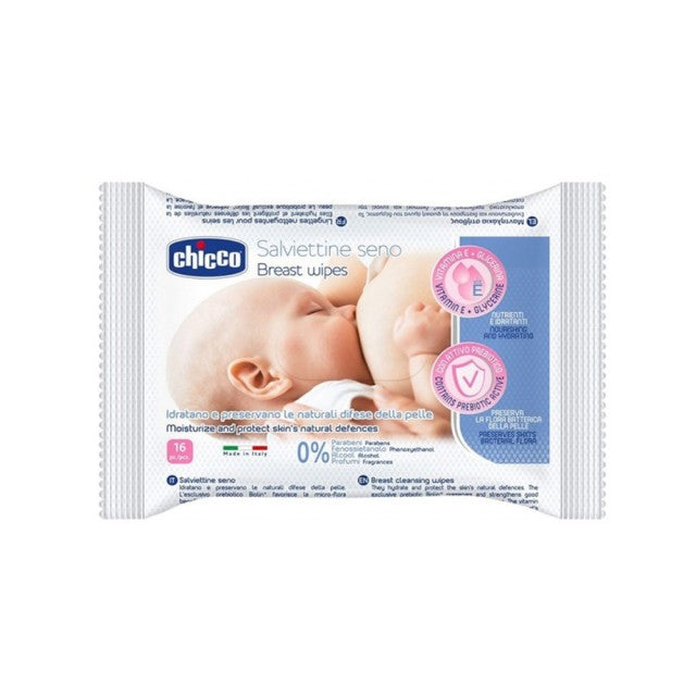 Chicco Breast Wipes 16τεμ (Μαντηλάκια Καθαρισμού Στήθους)
