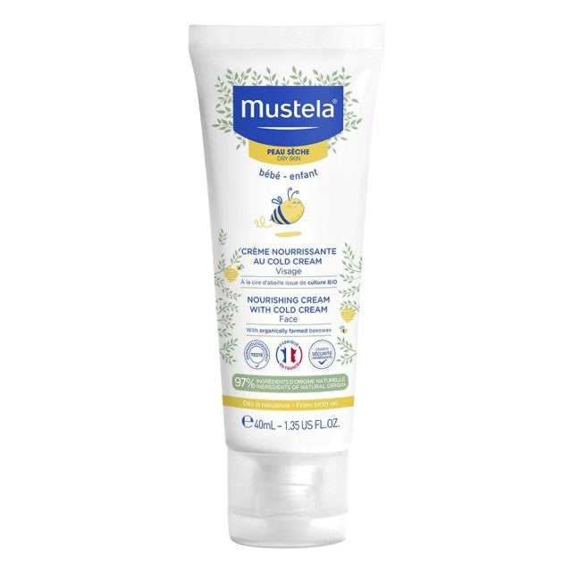 Mustela Bebe Nourishing Cream With Cold Cream Κρέμα Ενυδάτωσης Προσώπου για Ξηρό Δέρμα, 40ml
