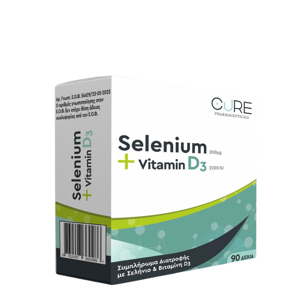 Cure Pharmaceuticals Selenium 200mg + Vitamin D3 2200IU 90 tabs