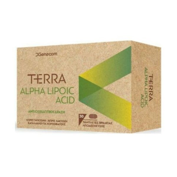 Genecom Terra Alpha Lipoic Acid Συμπλήρωμα Διατροφής με Άλφα Λιποϊκό Οξύ για Αντιοξειδωτική δράση, 30tabs