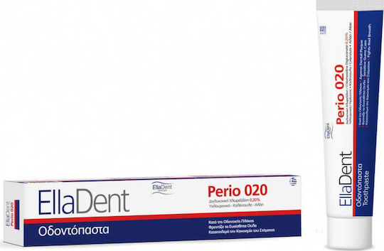 EllaDent Perio 020 Οδοντόκρεμα 75ml . Κατά της οδοντικής πλάκας και για την άμεση ανακούφιση από ερεθισμούς και φλεγμονές στην στοματική κοιλότητα.