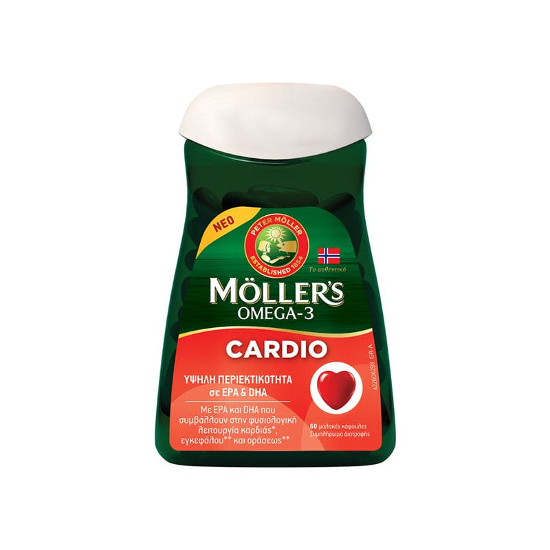 Moller's Omega-3 Cardio Μουρουνέλαιο και Ιχθυέλαιο 60 μαλακές κάψουλες