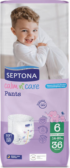 Septona Πάνες Βρακάκι Calm & Care No. 6 για 14-20kg 36τμχ
