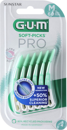 GUM Soft Picks Pro Μεσοδόντιες Οδοντογλυφίδες Medium Πράσινες 30τμχ