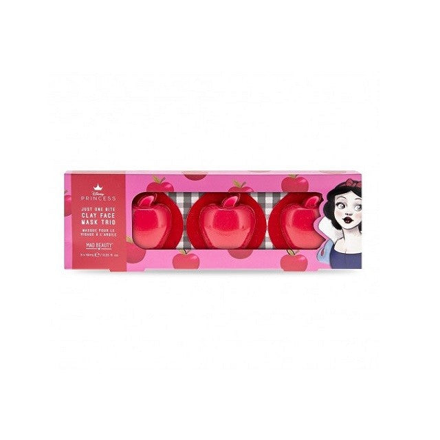 Mad Beauty Disney Princess Snow White Just One Bite Clay Face Mask Trio Κωδ 99649, 3 Τεμάχια Μάσκες Καθαρισμού Προσώπου Μίας Χρήσης με Άργιλο & Αρώματα Αβοκάντο, Βατόμουρο & Μήλο Εμπνευσμένες από τη Χιονάτη της Disney