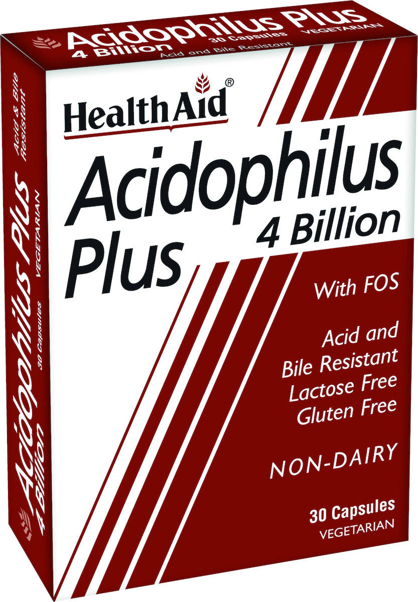 Health Aid Acidophilus Plus 4 Billion with Probiotics and Prebiotics 30 caps