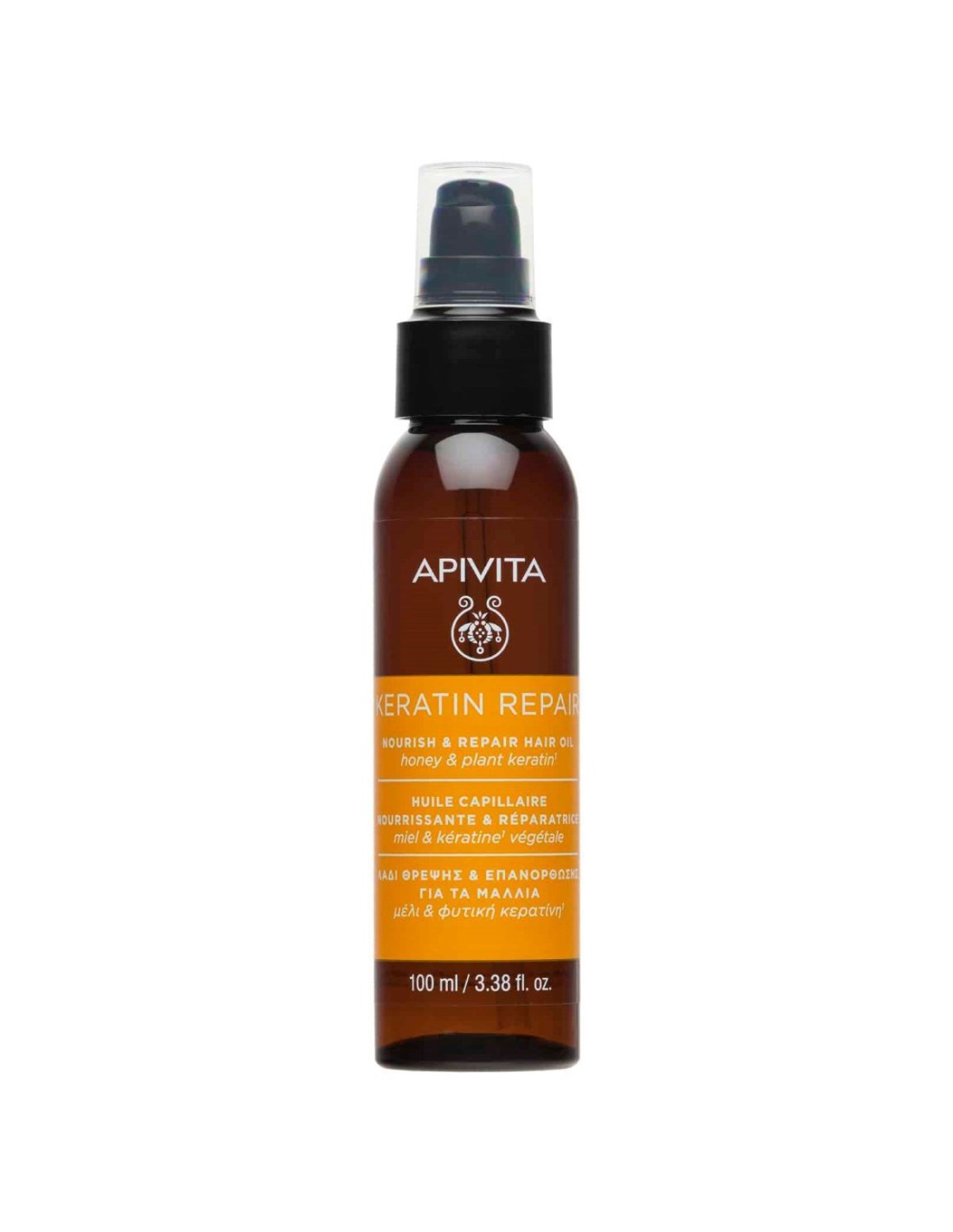 Apivita Keratin Repair Nourish & Repair Hair Oil Λάδι Θρέψης & Επανόρθωσης με Μέλι & Φυτική Κερατίνη, 100ml