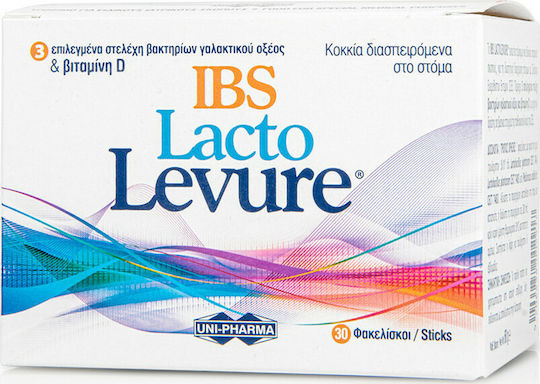 UNI-PHARMA Lacto Levure IBS Συμπλήρωμα με Προβιοτικά 30 φακελίσκοι Raspberry