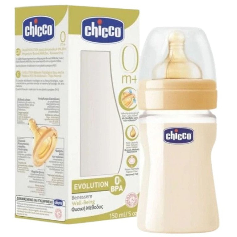 Chicco Evolution Πλαστικό Μπιμπερό Με Θηλή Σιλικόνης 0+m 150ml