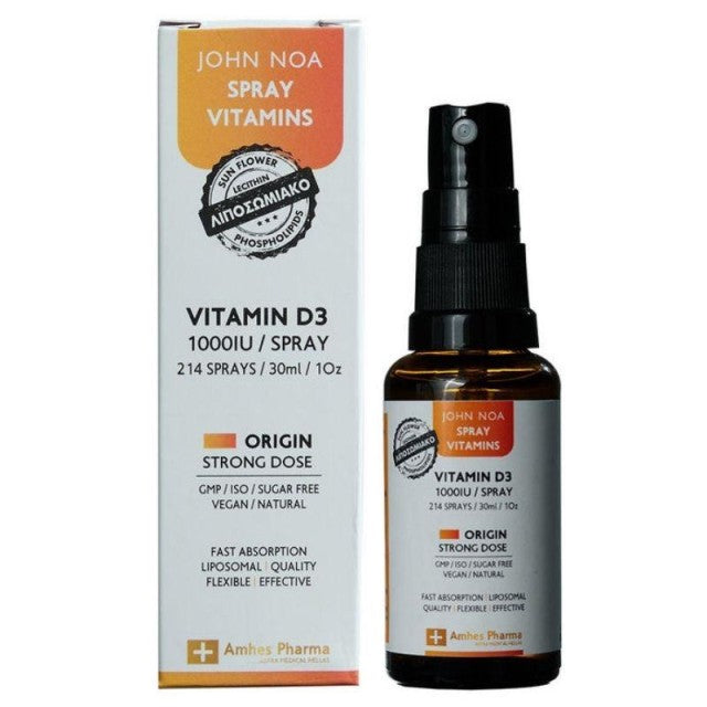 John Noa Vitamin D3 Origin Strong Dose Βιταμίνη για Ενίσχυση του Ανοσοποιητικού & την Υγεία των Οστών 1000iu 30ml