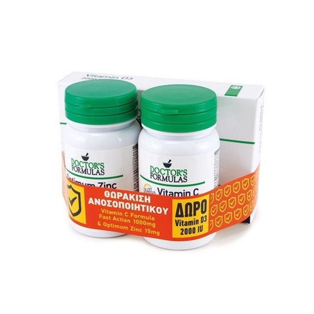Doctors Formula SET Vitamin C Fast Action Formula 1000mg 30tabs & Optimum Zinc 15mg 30tabs