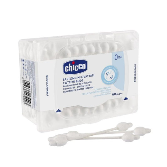 Chicco Βρεφικές Μπατονέτες Βιοδιασπώμενες Ασφαλείας 60τμχ