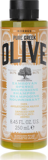 Korres Pure Greek Olive Σαμπουάν Θρέψης Ξηρά Μαλλιά 250 ml