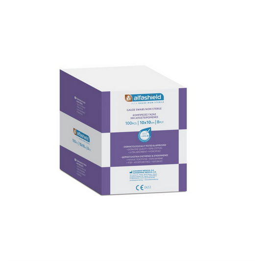 Alfashield | Μη Αποστειρωμένες Κομπρέσες Γάζας 10 x 10cm | 100τμχ