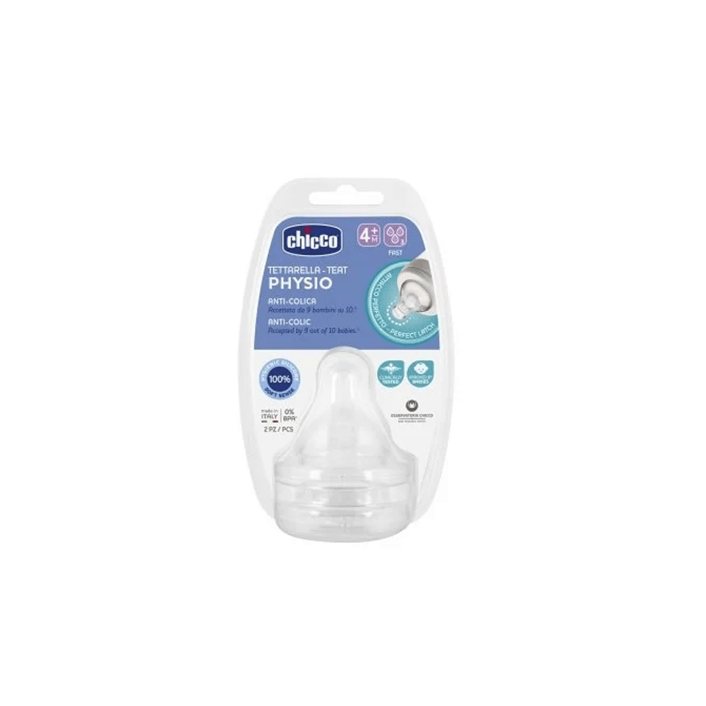Chicco Θηλή Σιλικόνης Γρήγορη Ροή 4+ Μηνών (2τμχ)
