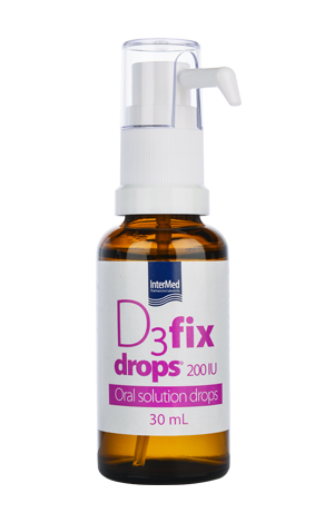 D3 fix drops 200 Συμπλήρωμα διατροφής βιταμίνης D3 200 iu /σταγόνα