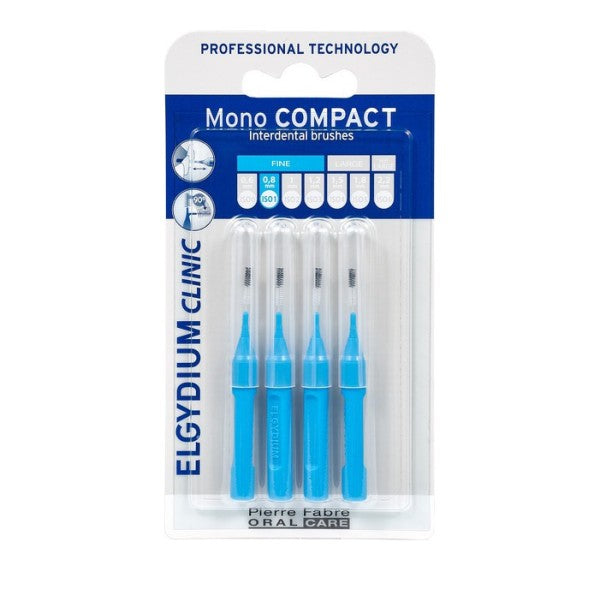 Elgydium Clinic Mono Compact Blue 0.8 Μεσοδόντια Βουρτσάκια 4τμχ