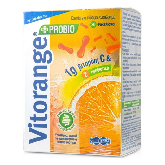 Uni-Pharma Vitorange Probio για Ενίσχυση του Πεπτικού και του Ανοσοποιητικού, 20 φακελίσκοι