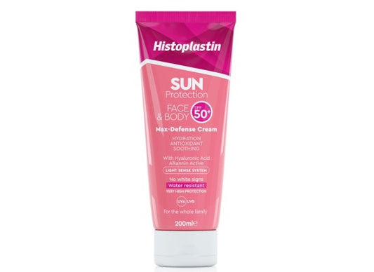 Histoplastin Sun Protection Face & Body Max Defense Cream SPF50+ Αντηλιακή Κρέμα Προσώπου & Σώματος, 200ml