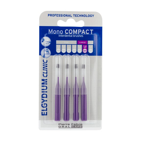 ELGYDIUM CLINIC Mono Compact Μωβ 0.8 Μεσοδόντια βουρτσάκια 4 τεμάχια