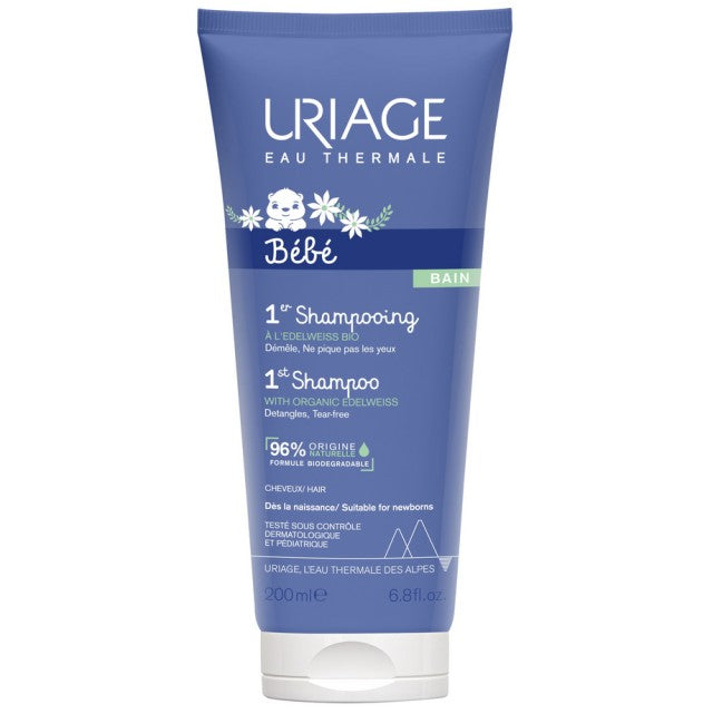 Uriage Bebe Bain 1st Shampoo Εξαιρετικά Απαλό Σαμπουάν Χωρίς Σαπούνι, 200ml