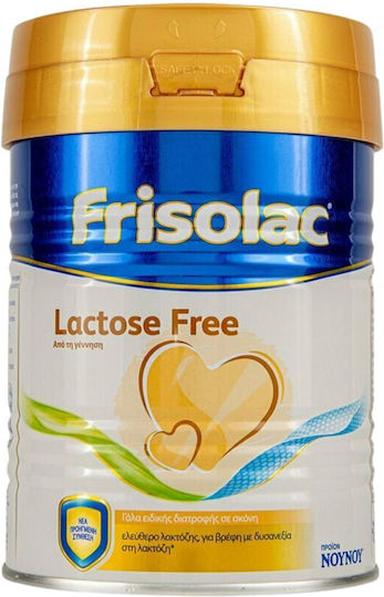 Frisolac Lactose Free Γάλα Ειδικής Διατροφής Ελεύθερο Λακτόζης, από τη Γέννηση, 400 gr