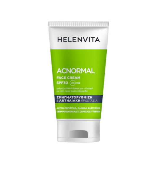 Helenvita Acnormal face cream Σμηγματορύθμιση & Αντηλιακή Προστασία SPF30, 50ml