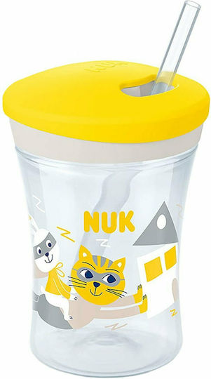 NUK Action Cup 230 ml, μαλακό καλαμάκι, προστασία από διαρροές, από 12 μηνών, χωρίς BPA (BPA free)