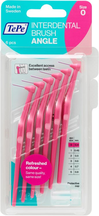 Tepe Angle Μεσοδόντια Βουρτσάκια 0.4mm No0 Φούξια 6τμχ