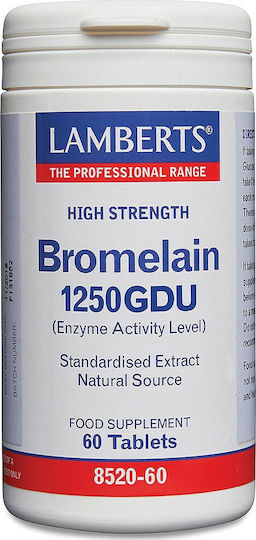 Lamberts Bromelain 1250GDU χωρίς Γλουτένη 500mg 60 ταμπλέτες