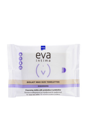 InterMed Eva Intima Biolact Maxi Size Μαντηλάκια για Καθαρισμό της Ευαίσθητης Περιοχής με Πρεβιοτικά & Προβιοτικά