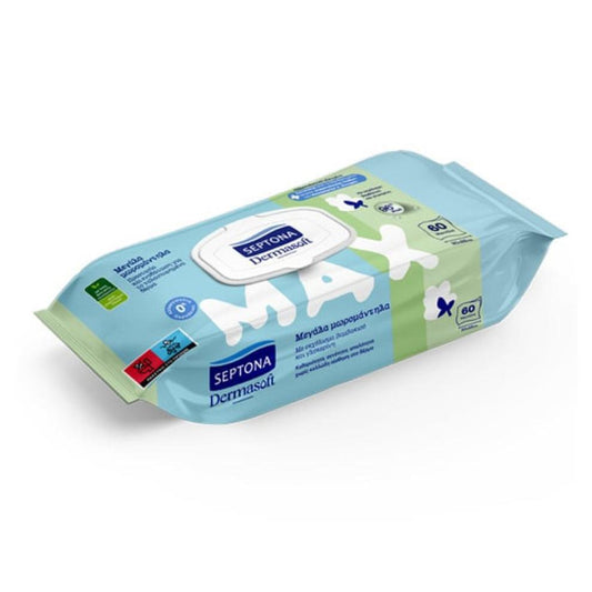Septona Dermasoft Max Baby Wipes Μεγάλα Μωρομάντηλα, 60τεμ