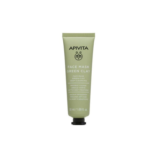 Apivita Face Mask Green Clay Μάσκα Ομορφιάς Προσώπου για Καθαρισμό Με Άργιλο 50ml