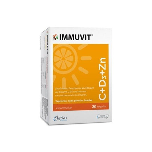 Leriva Immuvit C+D3+Zn 30 κάψουλες