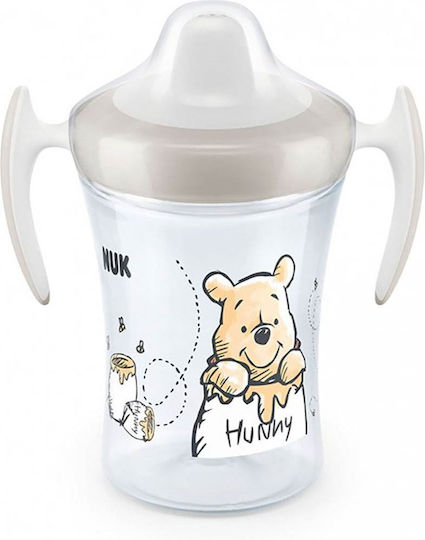 Nuk Trainer Cup Ρύγχος Εκπαιδευτικό Μπιμπερό Πλαστικό με Λαβές Λευκό 6m+ 230ml