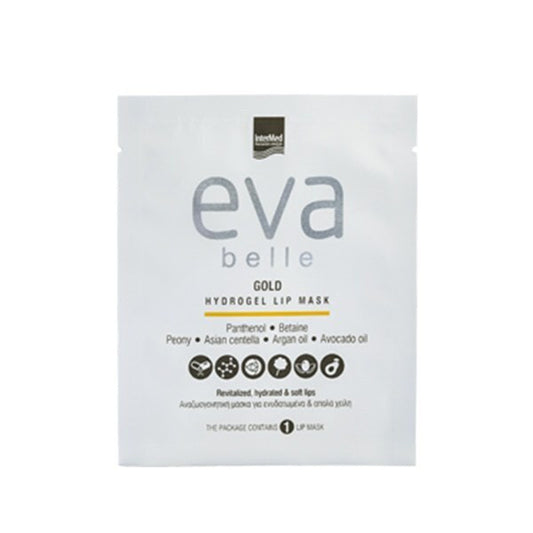 Ιntermed Eva Belle Gold Hydrogel Lip Mask 3gr Μάσκα Για Ενυδατωμένα & Απαλά Χείλη