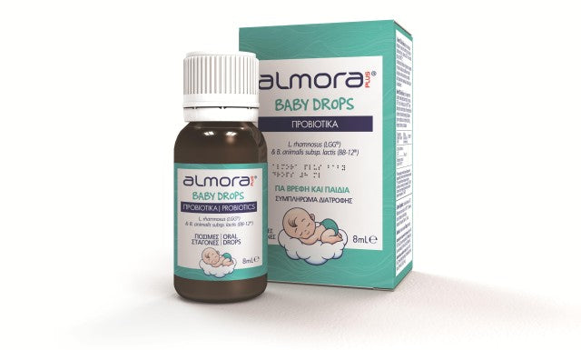 almora PLUS® Baby Drops Συμπλήρωμα με Προβιοτικά για Βρέφη σε Σταγόνες για την Aνακούφιση των Βρεφικών Κολικών & την Υγεία του Γαστρεντερικού 8ml