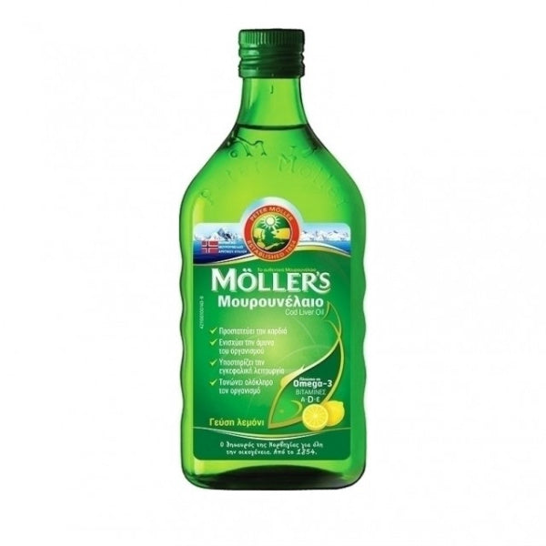 Moller's Μουρουνέλαιο Παραδοσιακό Μουρουνέλαιο σε Υγρή Μορφή με Γεύση Λεμόνι, 250ml