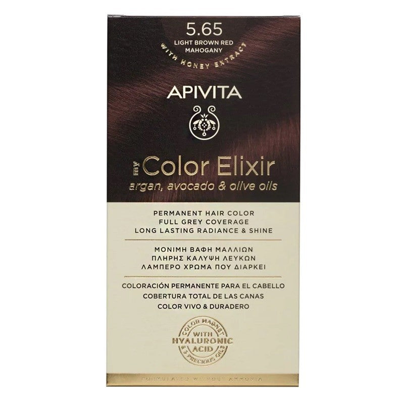 Apivita My Color Elixir Βαφή Μαλλιών με Έλαιο Ελιάς Argan και Αβοκάντο - Απόχρωση Νο 5.65 Καστανό Ανοιχτό Κόκκινο Μαονί 50ml