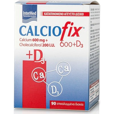 Intermed Calciofix F.c. Tabl.btx90 Καταπινόμενα δισκία 600mg ασβεστίου + 200IU D3