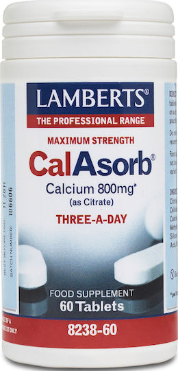 Lamberts CalAsorb Calcium 800 mg plus D3 60 ταμπλέτες